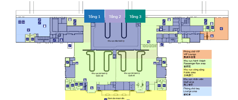 Sơ đồ tầng 1 sân bay Vân Đồn