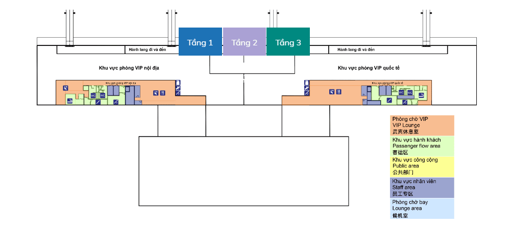 sơ đồ tầng 2 ga hành khách sân bay Phú Quốc