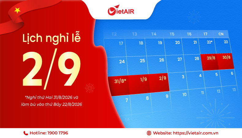 Lịch nghỉ lễ quốc khánh 2/9