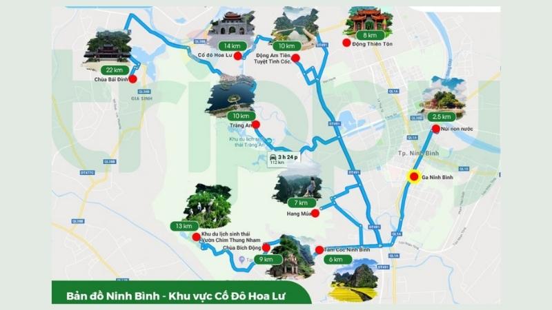 Bản đồ du lịch Tràng An Ninh Bình