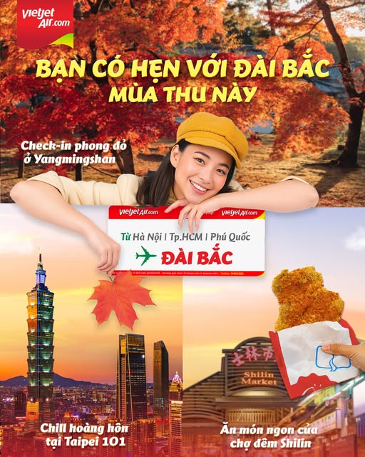 Vé máy bay đi Đài Bắc - Vietjet Air