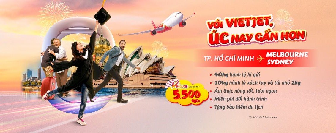 Vé máy bay đi Melbourne - Vietjet Air