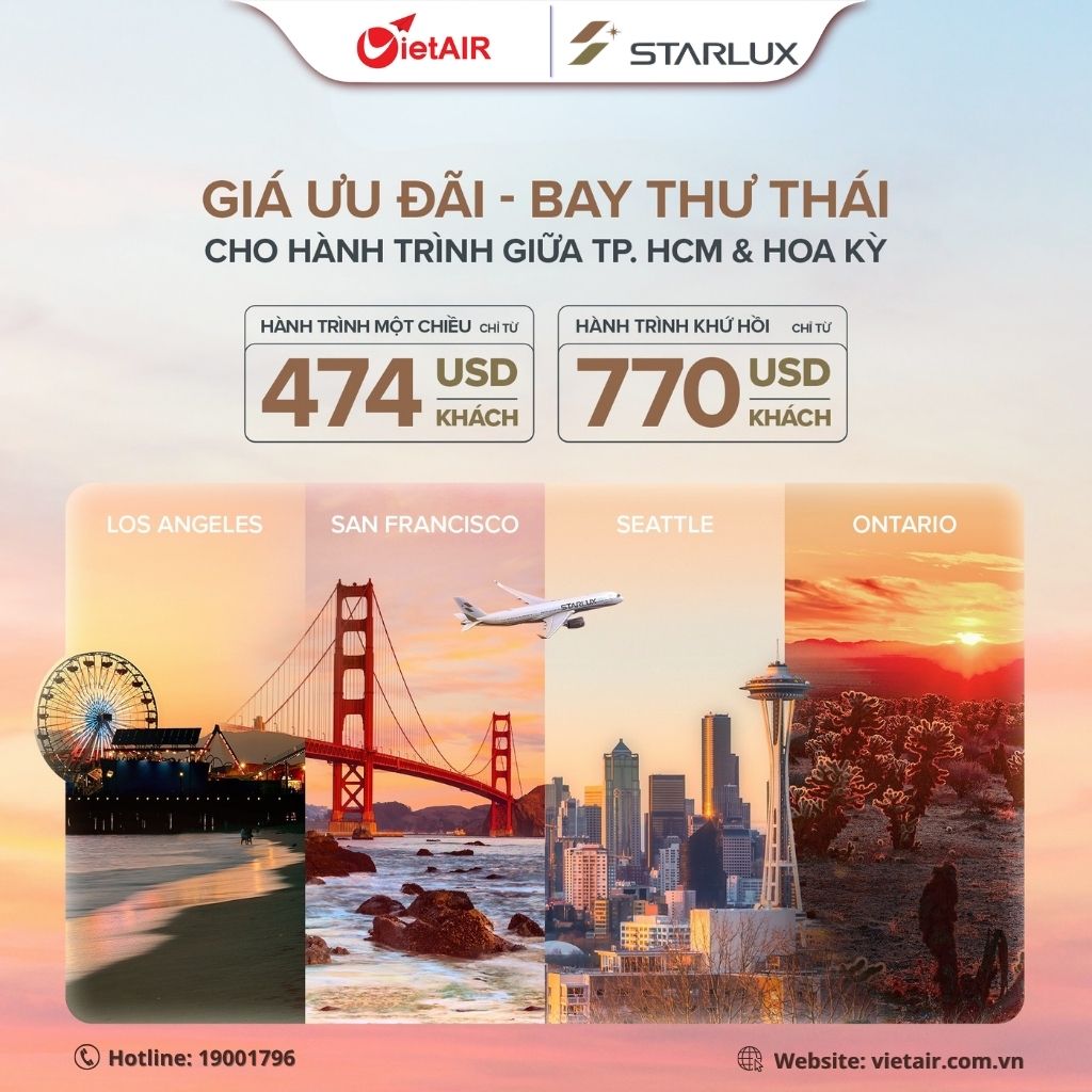 Vé máy bay đi San Francisco - Starlux Airlines