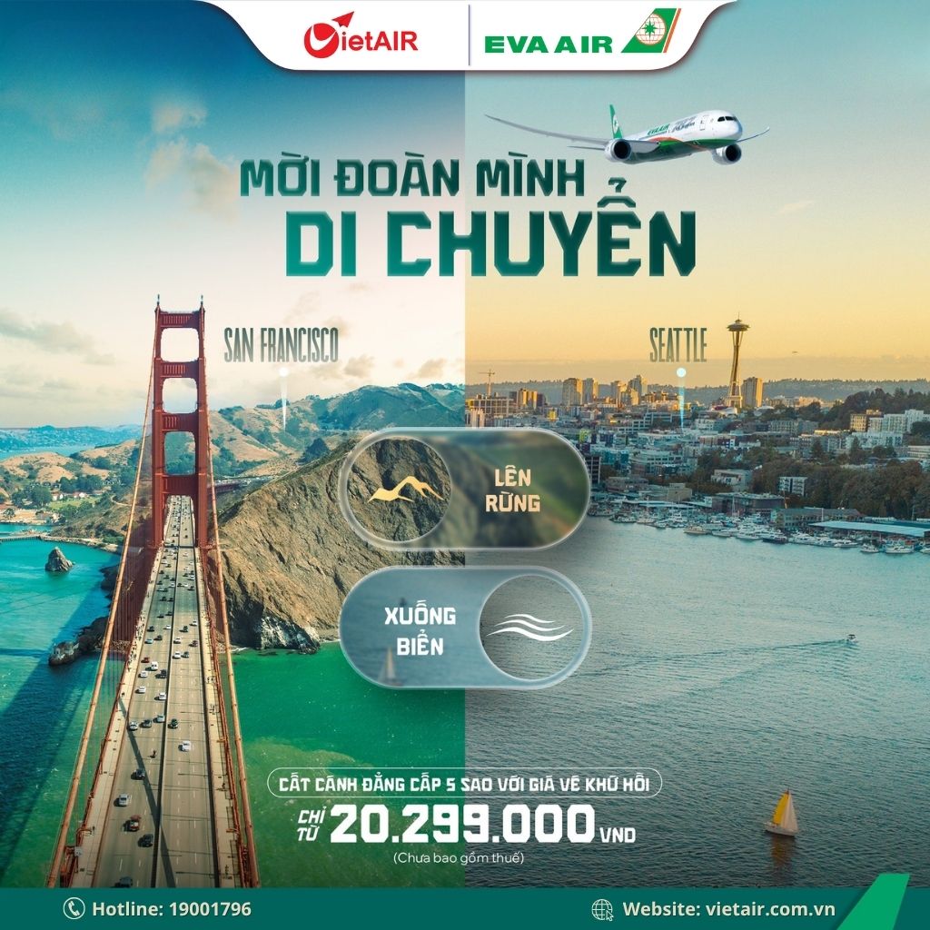 Vé máy bay đi San Francisco - EVA Air