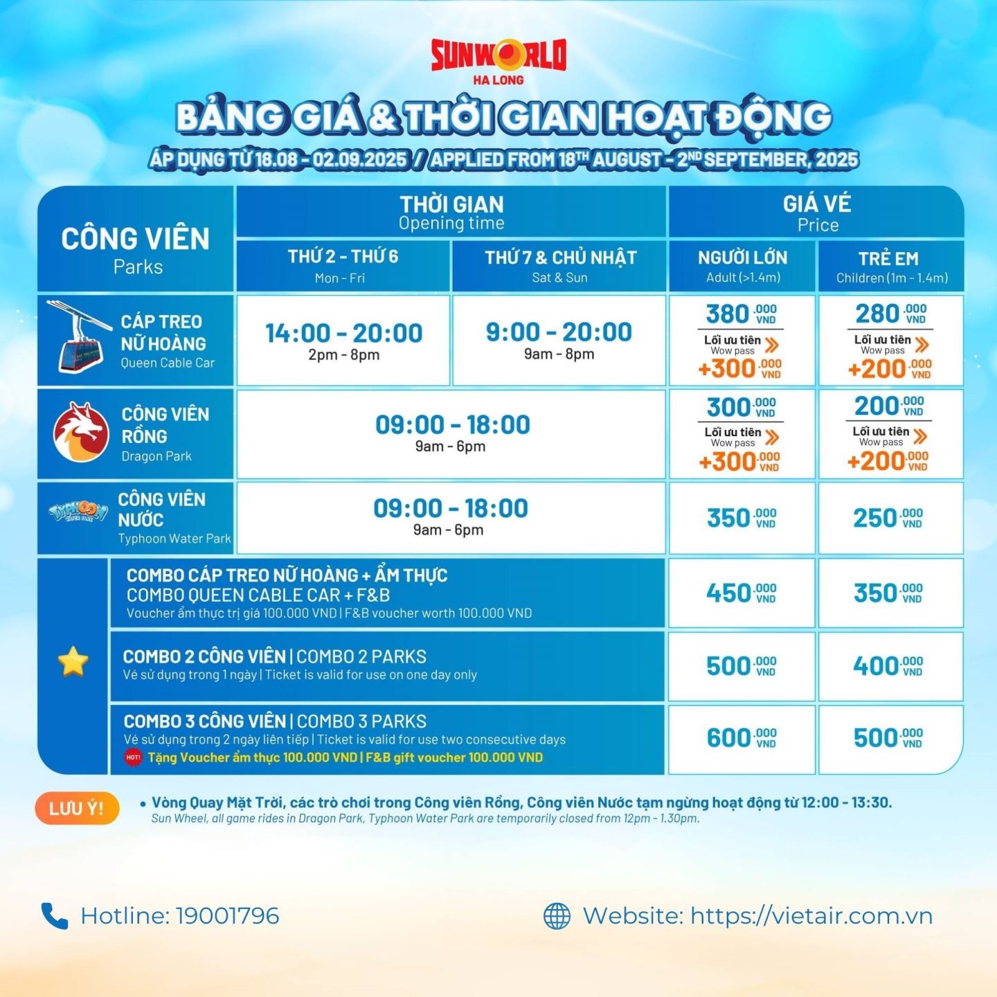 giá vé Sun World Hạ Long