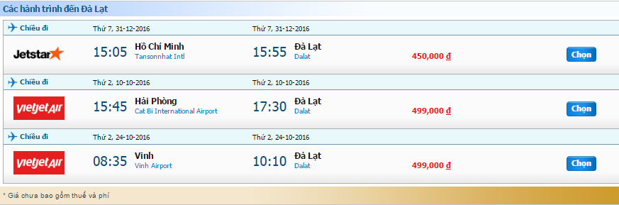 Các hành trình đi Đà Lạt