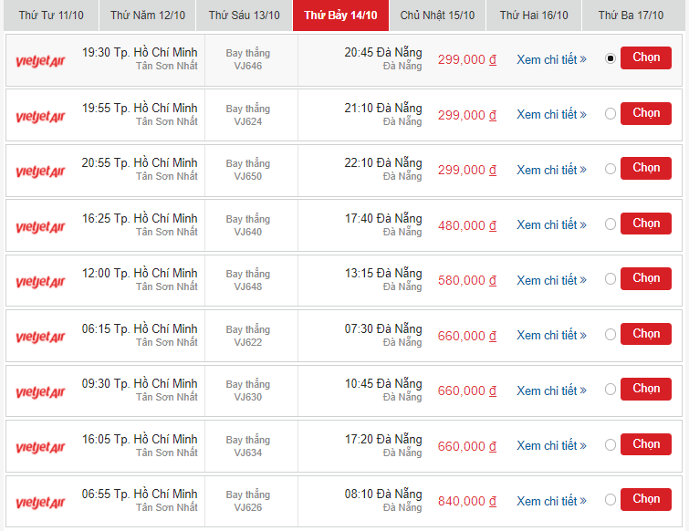 vé máy bay Côn Đảo đi Đà Nẵng tháng 10