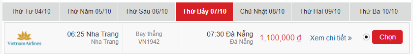 vé máy bay Nha Trang đi Đà Nẵng tháng 10
