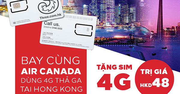 Bay cùng Air Canada xài 4G thả ga tại Hong Kong