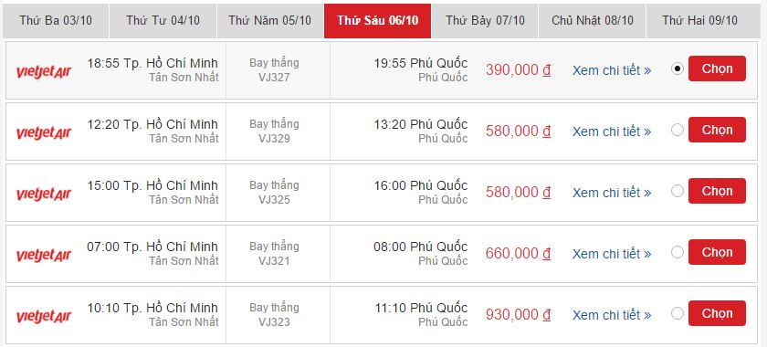 đặt vé máy bay Huế đi Phú Quốc Vietjet 3