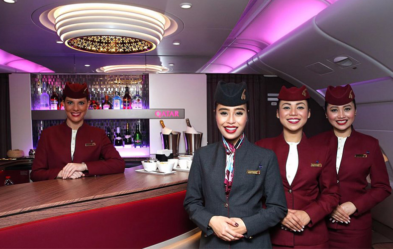 Flight events. Стюардессы катарских авиалиний. Qatar Cabin Crew.