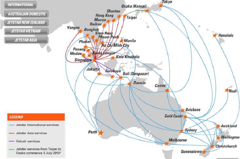 Mạng lưới đường bay mà hãng hàng không Pacific Airlines khai thác