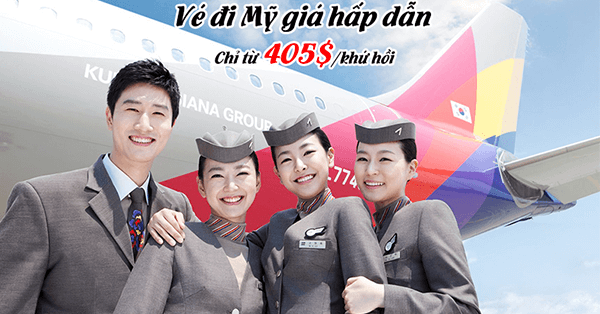 Tổng hợp khuyến mại đi Mỹ bay Asiana Airlines