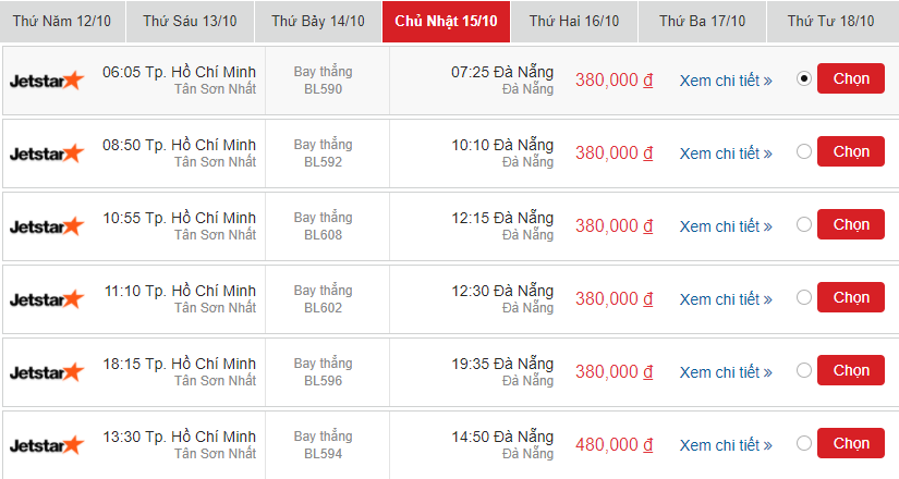 vé máy bay Pacific Airlines Sài Gòn đi Đà Nẵng tháng 10