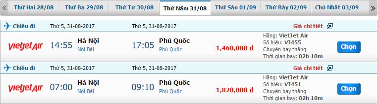 Vé máy bay Vietjet Hà Nội đi Phú Quốc giá rẻ 2