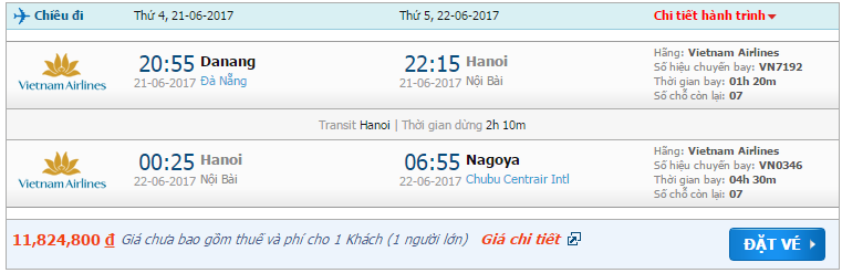 vé máy bay từ Đà Nẵng đến Nagoya 2