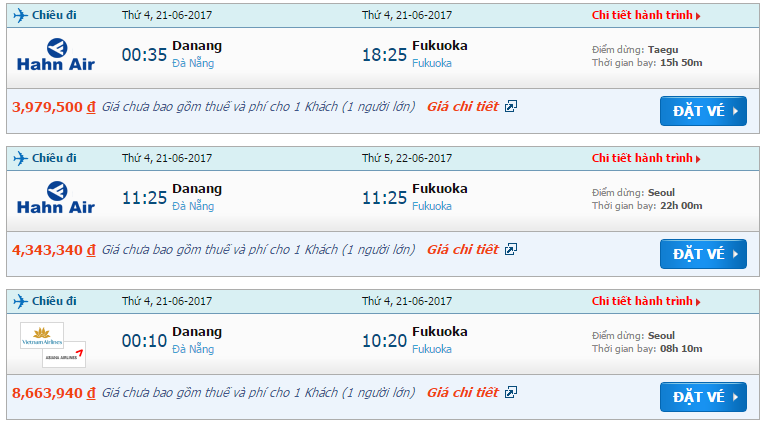 Vé máy bay Đà Nẵng đi Fukuoka 1
