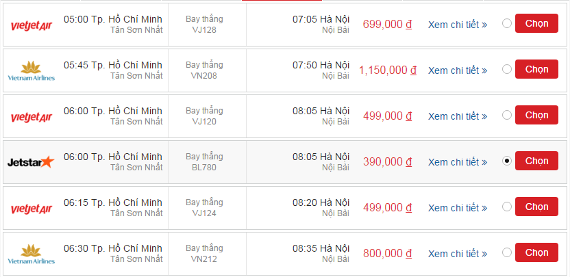 Vé máy bay Sài Gòn đi Hà Nội 