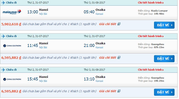 Vé máy bay đi Osaka tưng bừng giảm giá trong hè này 1