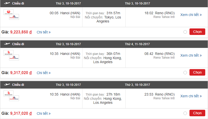 Vé máy bay Hà Nội đi Reno 1