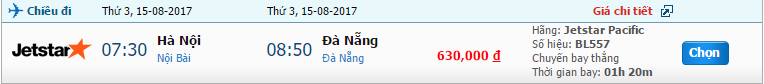 Vé máy bay Jetstar Hà Nội đi Đà Nẵng giữa tháng 8