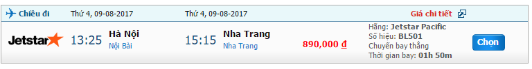 Vé máy bay Pacific Airlines từ Hà Nội đến Nha Trang khứ hồi 1