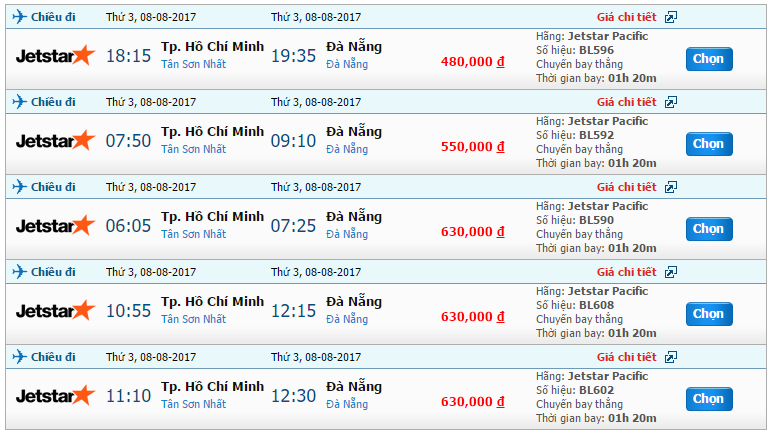 Vé máy bay Jetstar Pacific từ Huế đi Đà Nẵng khứ hồi 2