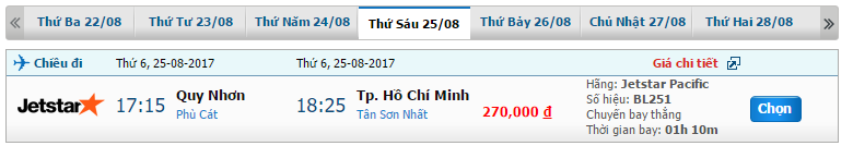 Vé máy bay Jetstar Pacific từ Quy Nhơn đi Đà Nẵng 1