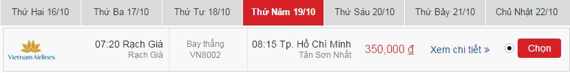 vé máy bay Rạch Giá đi Phú Quốc tháng 10-1