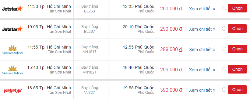 vé máy bay Rạch Giá đi Phú Quốc tháng 10-2