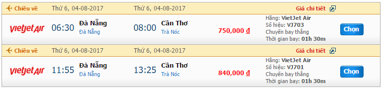 vé máy bay từ Cần Thơ đi Đà Nẵng khứ hồi 2