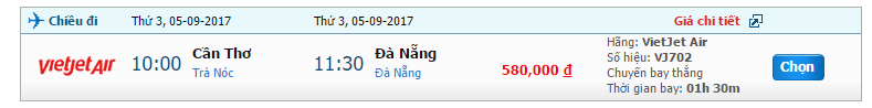 Vé máy bay từ Cần Thơ đi Đà Nẵng khứ hồi 3