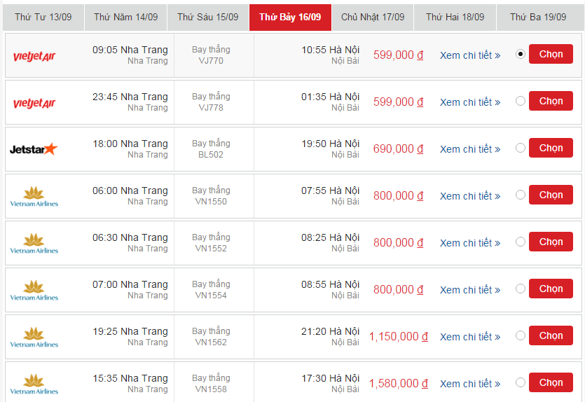 Cập nhập thông tin giá vé máy bay từ Hà Nội đến Nha Trang khứ hồi tháng 9 2