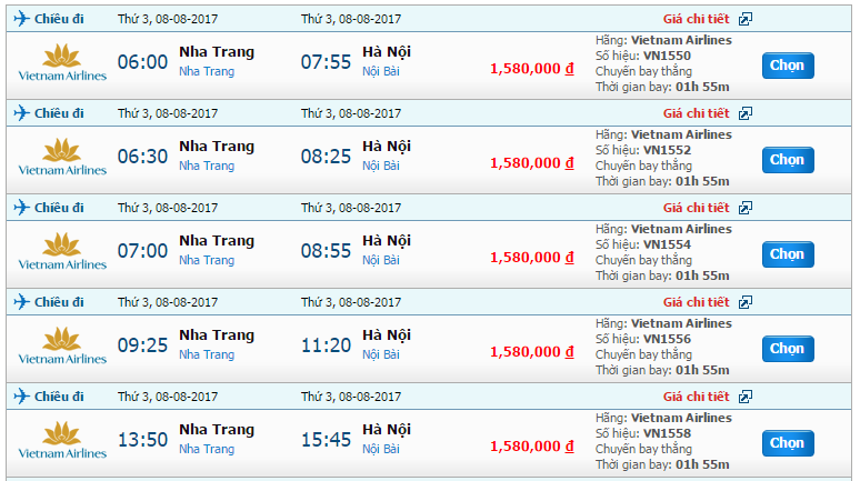 Vé máy bay Việt Nam Airlines đi Hà Nội giá rẻ 1