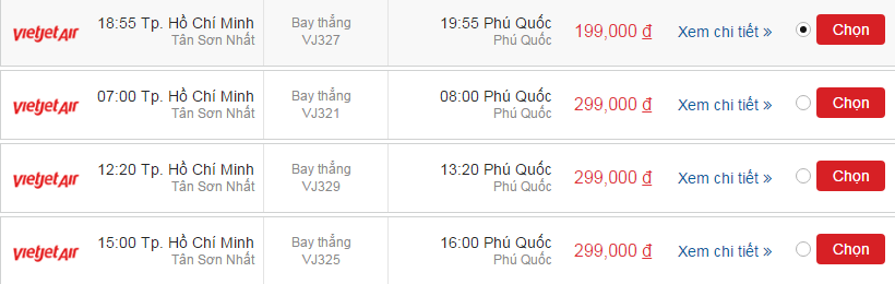 Vé máy bay VietJet Air Quy Nhơn đi Phú Quốc khứ hồi 2