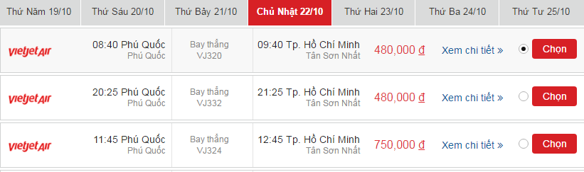 Vé máy bay VietJet Air Quy Nhơn đi Phú Quốc khứ hồi 3