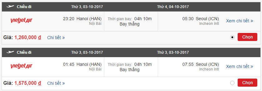 Vé máy bay Vietjet Air từ Hà Nội đi Seoul 2