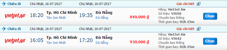 Vé máy bay Vietjet Hồ Chí Minh đi Đà Nẵng 2