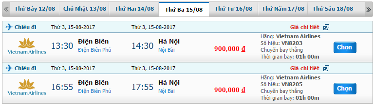 vé máy bay Vietnam Airline từ Điện Biên đi Đà Nẵng khứ hồi 1