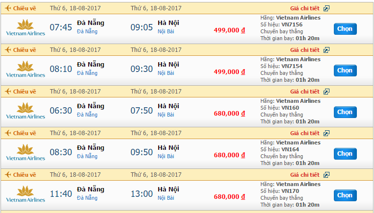 vé máy bay Vietnam Airline từ Điện Biên đi Đà Nẵng khứ hồi 4
