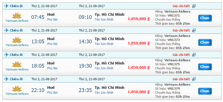 Vé máy bay Vietnam Airline từ Huế đi Nha Trang 1