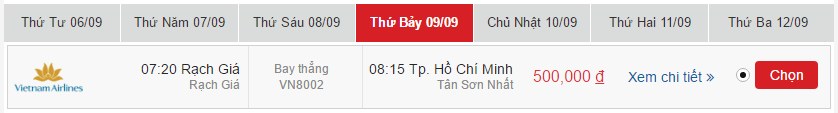 Vé máy bay Vietnam Airline từ Rạch Giá đi Nha Trang khứ hồi 2
