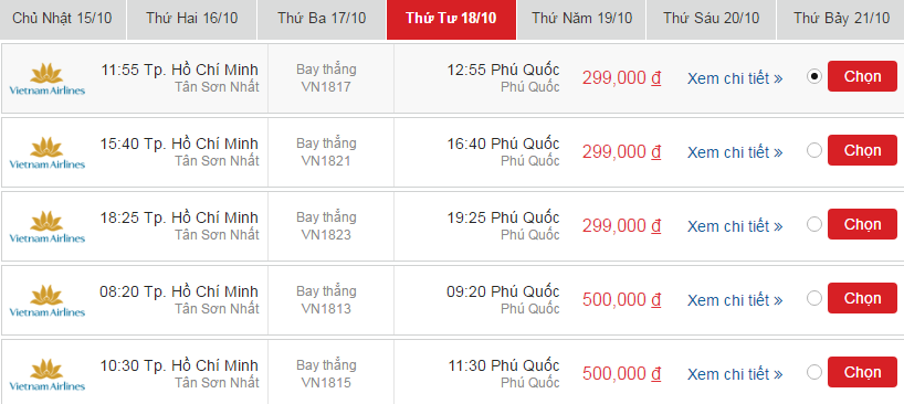 Vé máy bay Vietnam Airlines Buôn Ma Thuột đi Phú Quốc khứ hồi 2