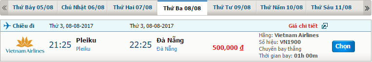 Vé máy bay Vietnam Airlines từ Pleiku đi Đà Nẵng 1