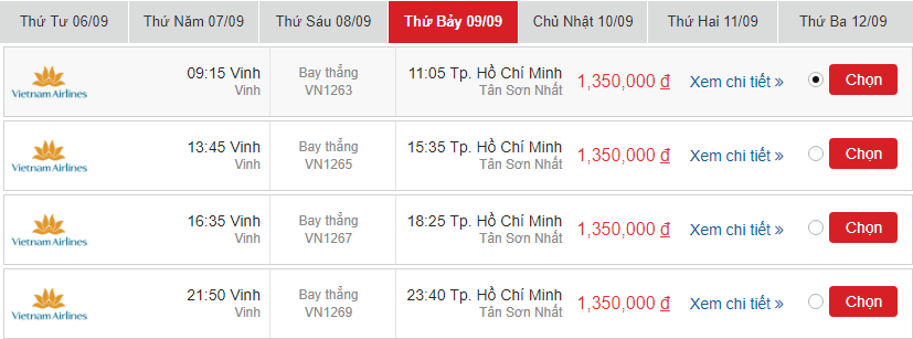 Vé máy bay Vietnam Airlines Vinh đi Nha Trang 1