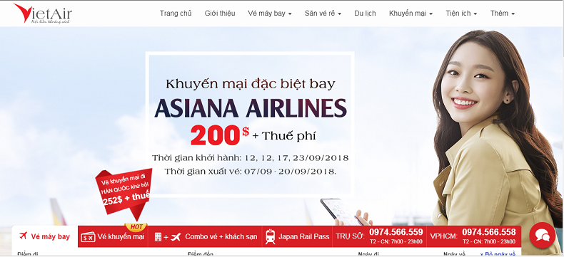 Các chương trình khuyến mại liên tục được cập nhật trên các website đặt vé