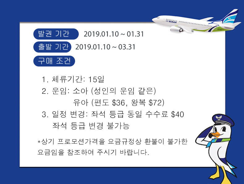 황금돼지해 에어부산 프로모션