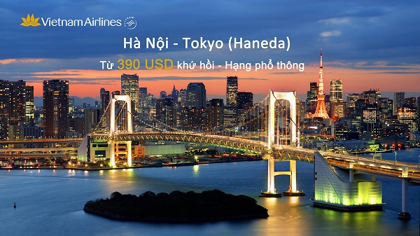 Hà Nội - Tokyo- Mua vé sớm - khuyến mại lớn với VietnamAirlines