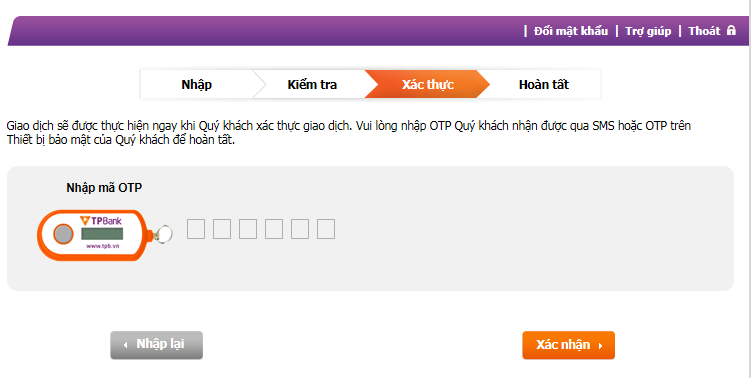 Hướng dẫn thanh toán sử dụng Tienphongbank