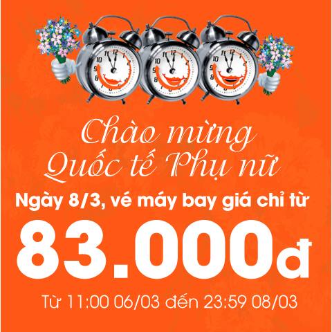 Ngày 8/3 vé máy bayPacific Airlinesgiá chỉ từ 83.000 đồng